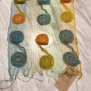 Fleurs Hand Spun Silk Scarf - Beautiful and Colorful - New With tags Great Gift